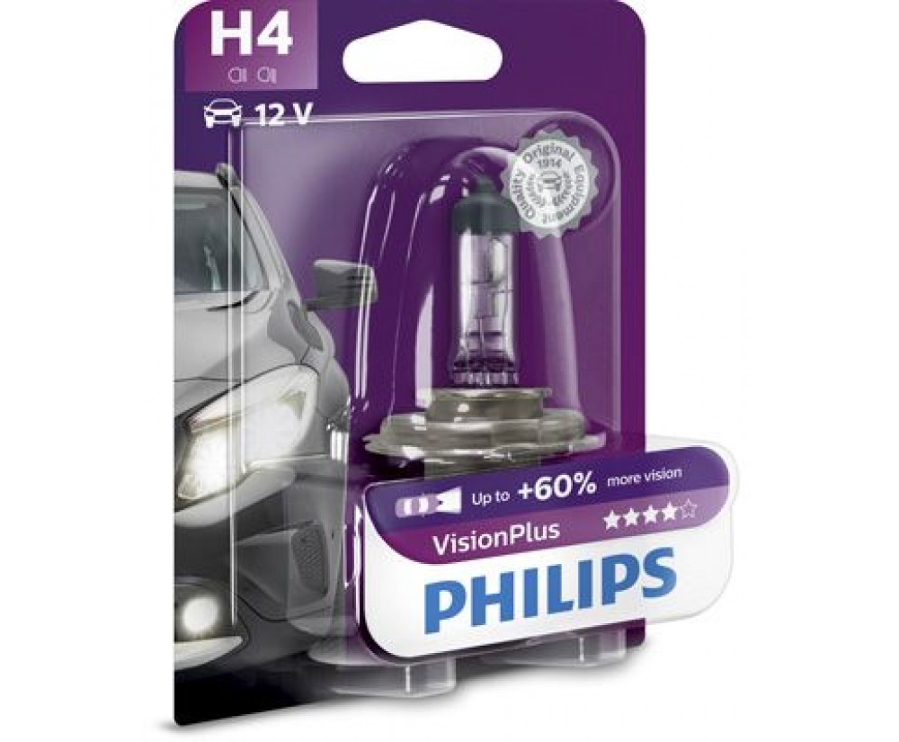 Bec H4 12V 60/55W P43t VISION PLUS (BLISTER)